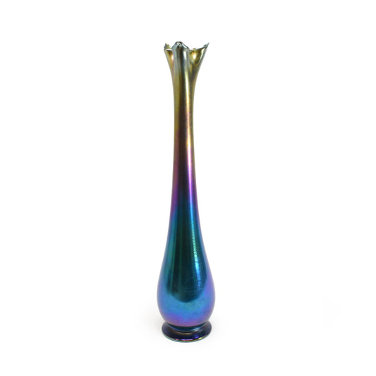 Blue Favrile Glass 4 flower vase RESERVED